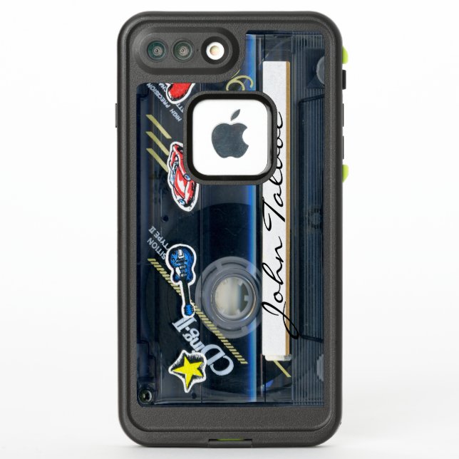 Retro 80s T3 Audiotape cassette iPhone Case (Back)
