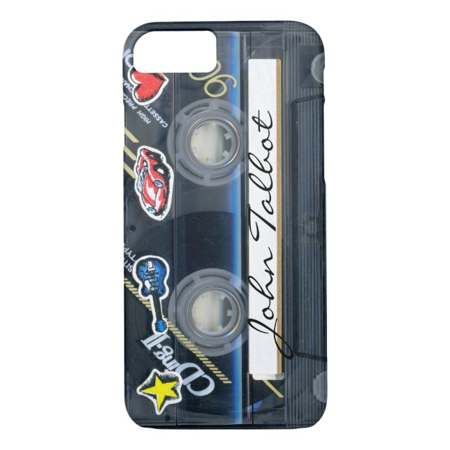 Retro 80s T3 Cassette Audiotape iPhone Case (Back)