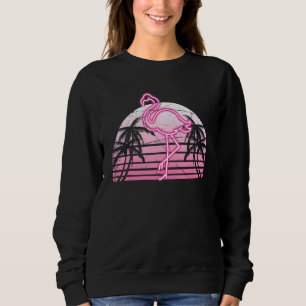 Retro 80s Vaporwave Exotic Bird Animal Lover Pink Sweatshirt