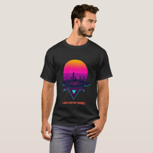 Retro 80s Vaporwave Neon City Sunset Personalizabl T-Shirt