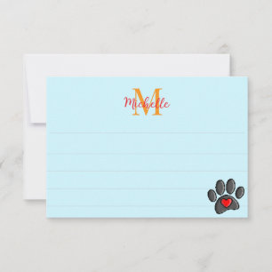 Retro 80s Video Game 8 Bit Pixel Art Dog Paw Print Card