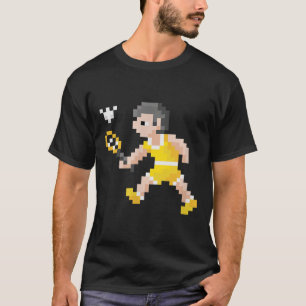Retro 80s Video Game Pixel Art Badminton Player  T-Shirt