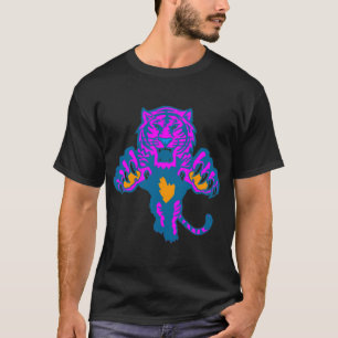 Retro 80s Vintage Fierce Pouncing Tiger T-Shirt