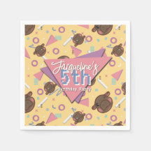 Retro 80's Yellow Baby Hippo Birthday