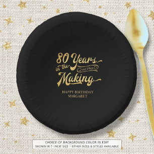 Retro 80th Birthday 80 Years in the Making Lights Paper Plate