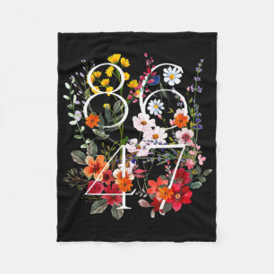 Retro 8647 Floral Anti Trump Liberal Political Fleece Blanket