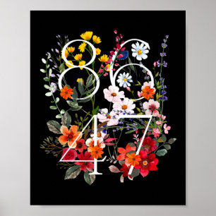 Retro 8647 Floral Anti Trump Liberal Political Poster