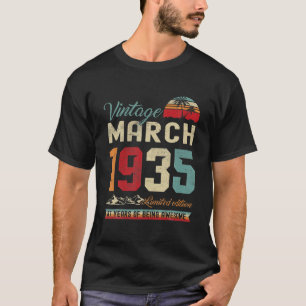 Retro 87Th Birthday 87 Years Old March 1935 Vintag T-Shirt