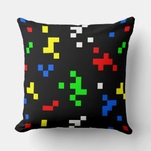 Retro 8 Bit Video Game Graphics Pattern Cushion