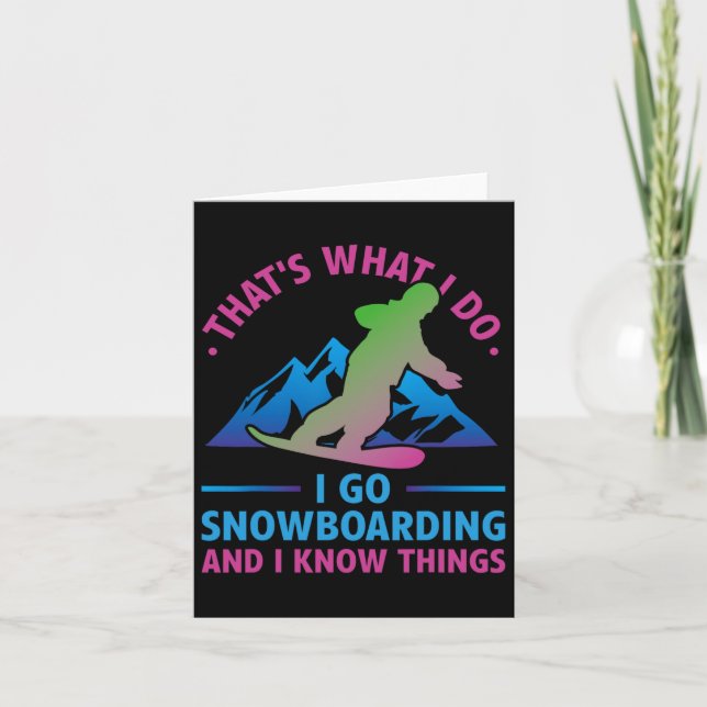 Retro 90s 80s Snowboard That's What I Do Snowboard Card (Front)