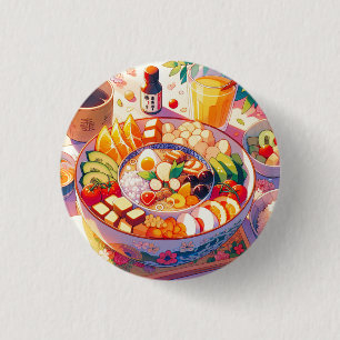 Retro 90s Anime Japanese Food 3 Cm Round Badge