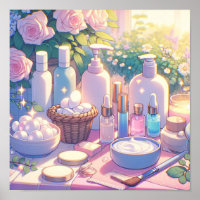 Retro 90s Anime Skin Care Aesthetic Art