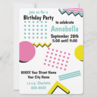 Retro 90s Birthday Nostalgia Memphis Pattern