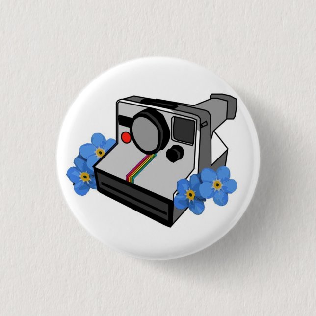 Retro 90's Camera 3 Cm Round Badge (Front)