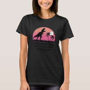 Retro 90's Dinosaur Palm Tree Vintage Sunset Rex T-Shirt