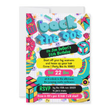 Retro 90s Funky Neon Glow Disco Birthday 