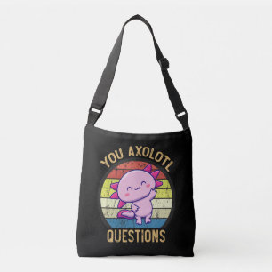 Retro 90s Funny You Axolotl Questions Vintage Crossbody Bag