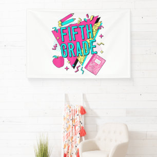 Retro 90s Grade Teacher Back to School Banner