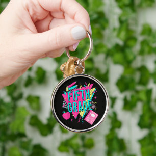 Retro 90s Grade Teacher Back to School Key Ring