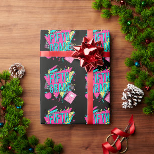 Retro 90s Grade Teacher Back to School Wrapping Paper