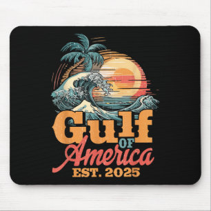 Retro 90s Gulf Of Usa America Est 2025 Sunset Beac Mouse Pad
