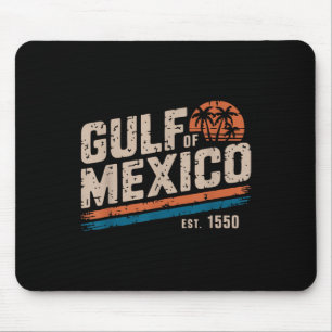 Retro 90s Gulf Of Usa America Est 2025 Sunset Beac Mouse Pad
