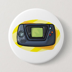 Retro 90s Handheld Game Console Gamer 7.5 Cm Round Badge