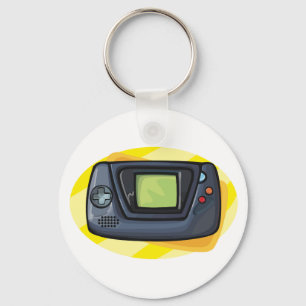 Retro 90s Handheld Game Console Gamer Key Ring