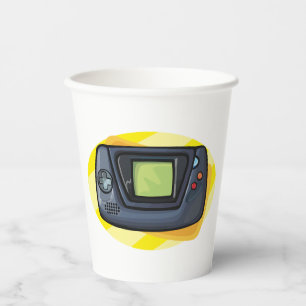Retro 90s Handheld Game Console Gamer Paper Cups