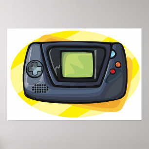 Retro 90s Handheld Game Console Gamer Poster