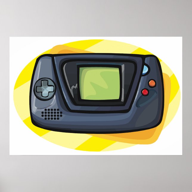 Retro 90s Handheld Game Console Gamer Poster (Front)