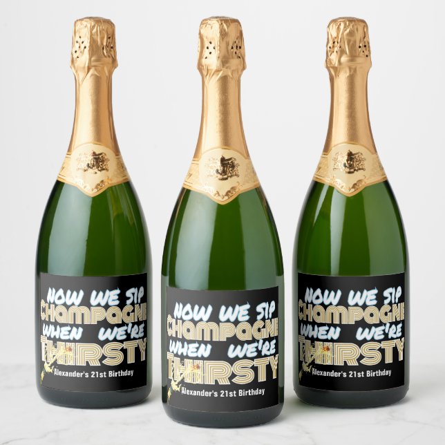 Retro 90's Hip Hop Urban Sparkling Wine Label (Bottles)