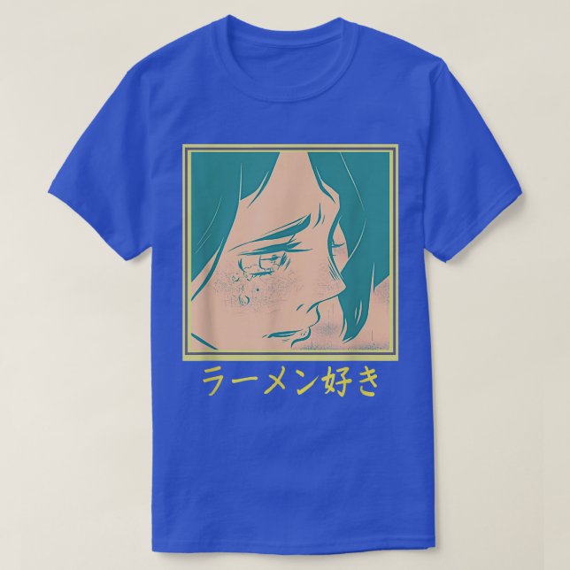 Retro 90s Japanese Aesthetic Waifu Anime Graphic  T-Shirt (Design Front)
