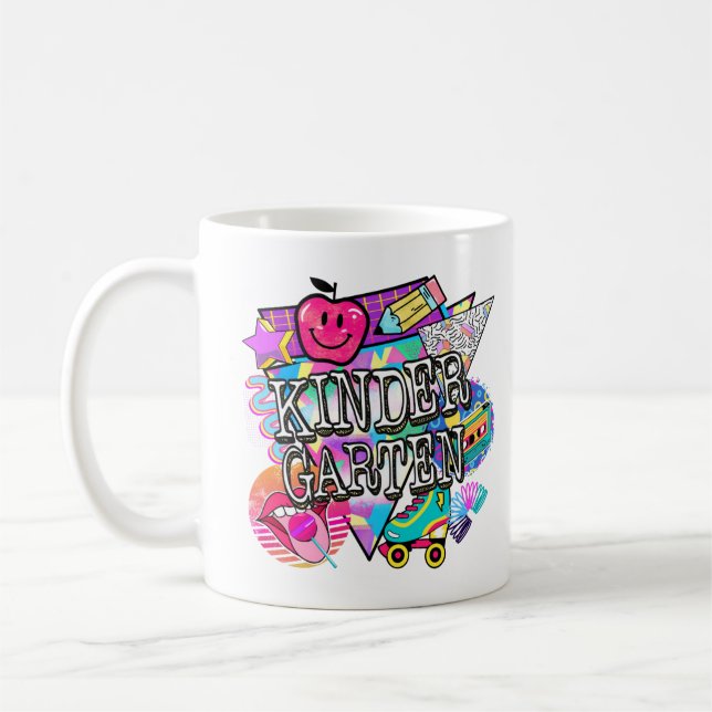 Retro 90's Kindergarten Tshirt Coffee Mug (Left)