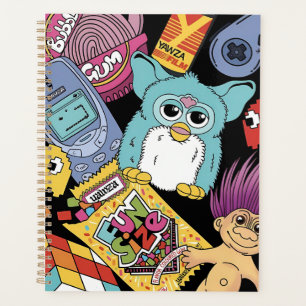 Retro 90s Nostalgia Doodle Pattern Toy and Tech Planner