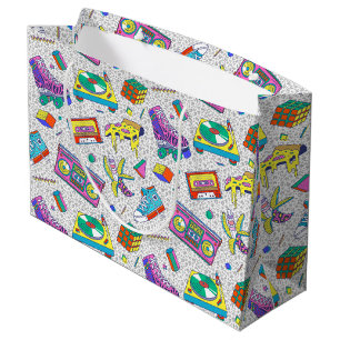 Retro 90s Skate Party Pattern Large Gift Bag