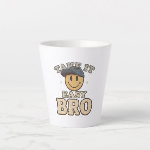 Retro 90s Smiley with a Hat Latte Mug
