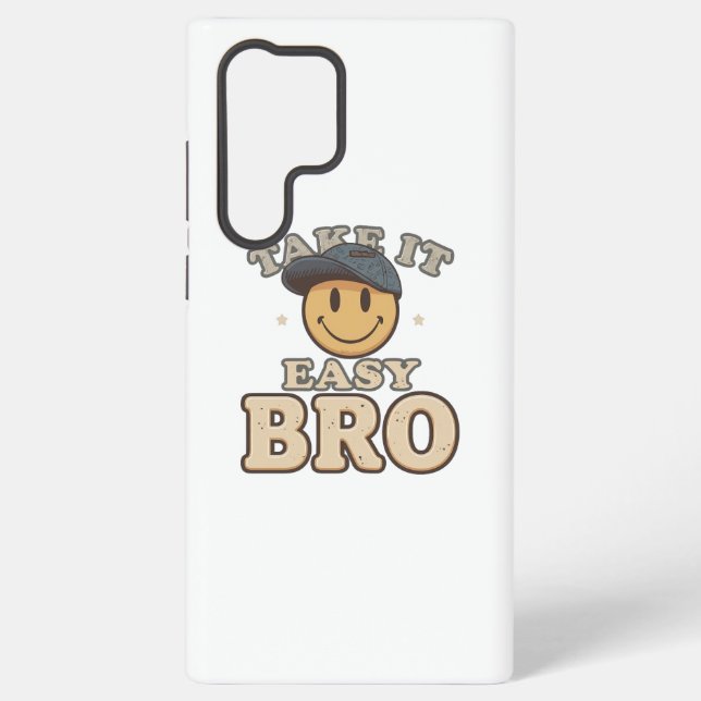 Retro 90s Smiley with a Hat Samsung Galaxy S22 Ultra Case (Back)