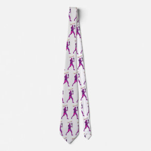 Retro 90s Tennis Player Pattern Tie