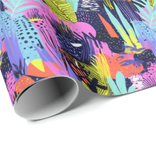 Retro 90s tiled pattern party  wrapping paper