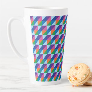 Retro 90s Vibe Geometric Triangle Abstract Latte Mug
