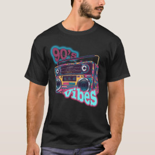Retro 90s Vibes Boombox Illustration T-Shirt