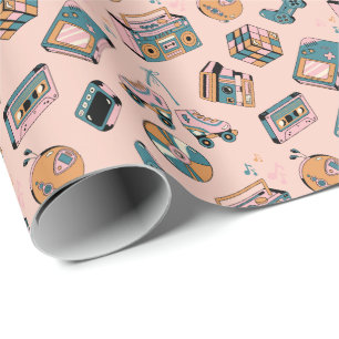 Retro 90s Vibes Pattern Wrapping Paper