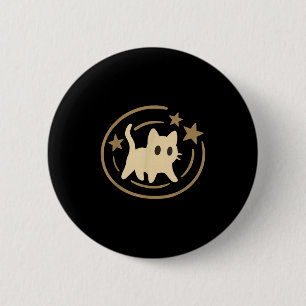 Retro 90s Y2k Ed Cat Cosmic Stars Gift For Men Wom 6 Cm Round Badge