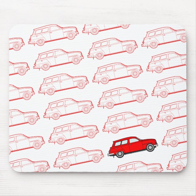 retro 95 outline mousepad in red (Front)