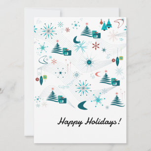 Retro A Go-Go Christmas Flat Holiday Card