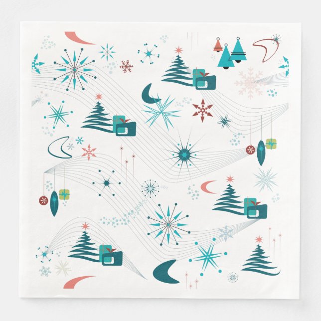 Retro A Go-Go Christmas Napkin (Front)