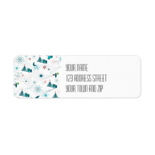 Retro A Go-Go Christmas Return Address Label