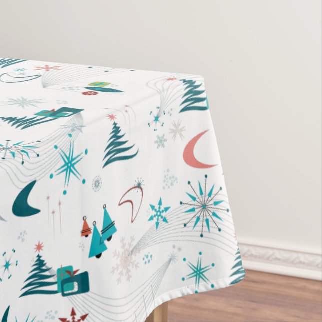 Retro A Go-Go Christmas Tablecloth (In Situ)