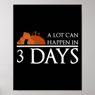 Retro A Lot Can Happen In 3 Days Christian Jesus E Poster